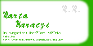 marta maraczi business card